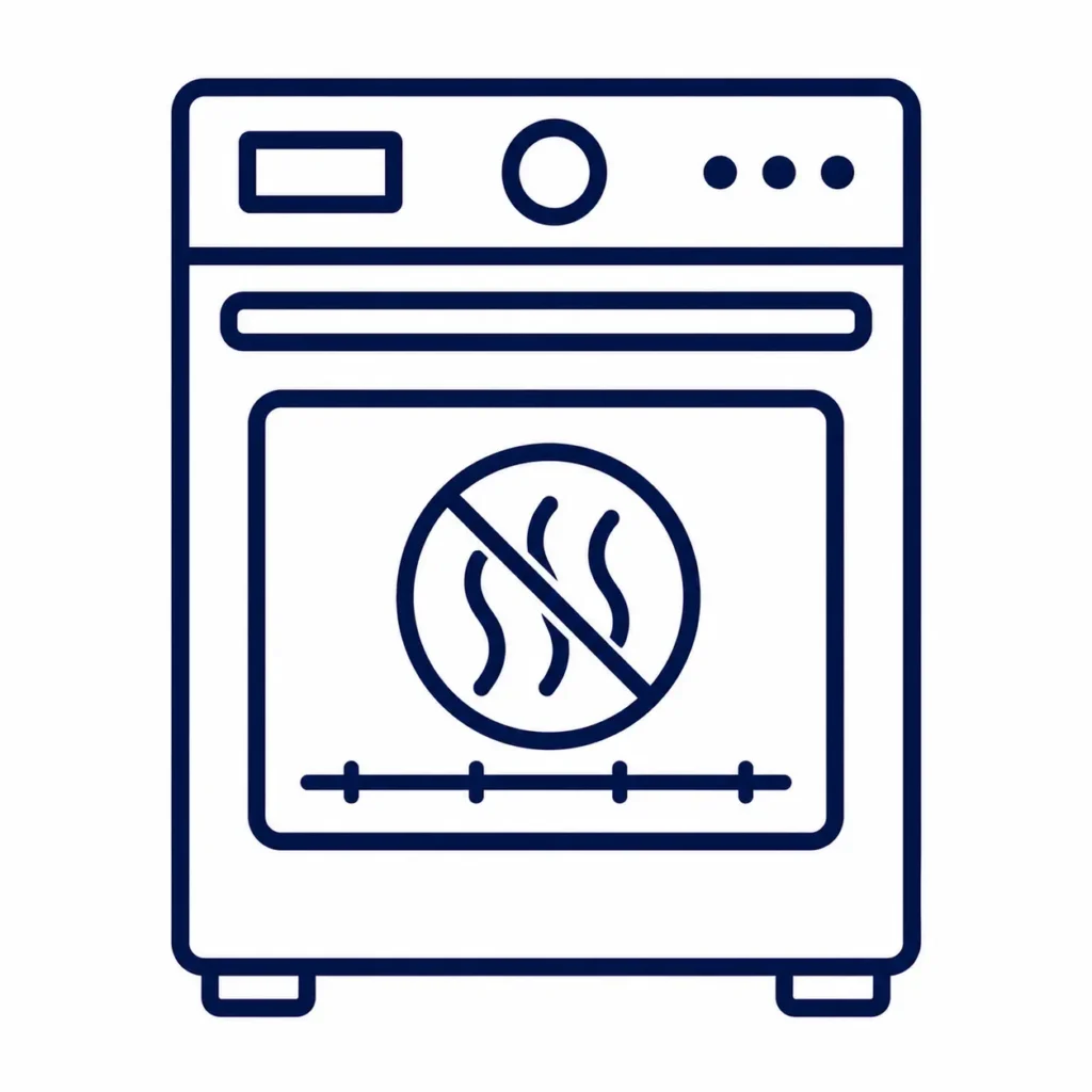 Oven not heating repair icon