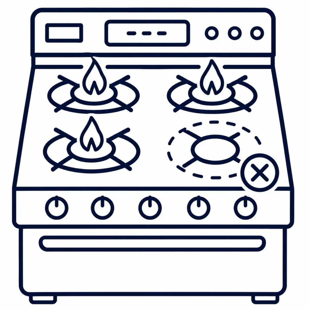 Range burner not working repair icon