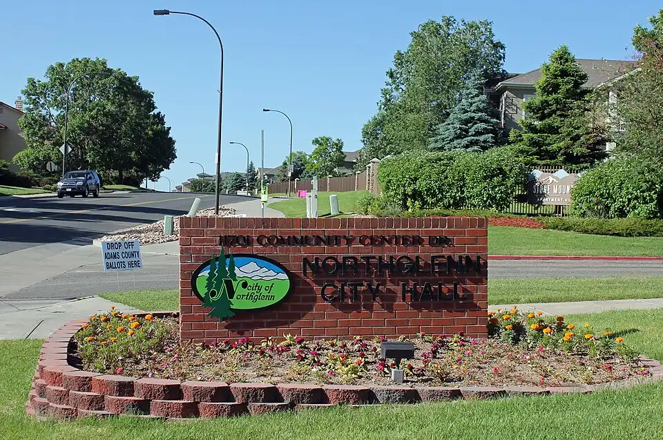 Northglenn City Hall sign in Northglenn, Colorado